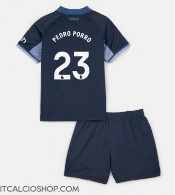 Tottenham Hotspur Pedro Porro #23 Seconda Maglia Bambino 2023-24 Manica Corta (+ Pantaloni corti)